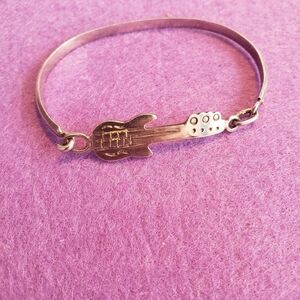 Silver guitar bangle